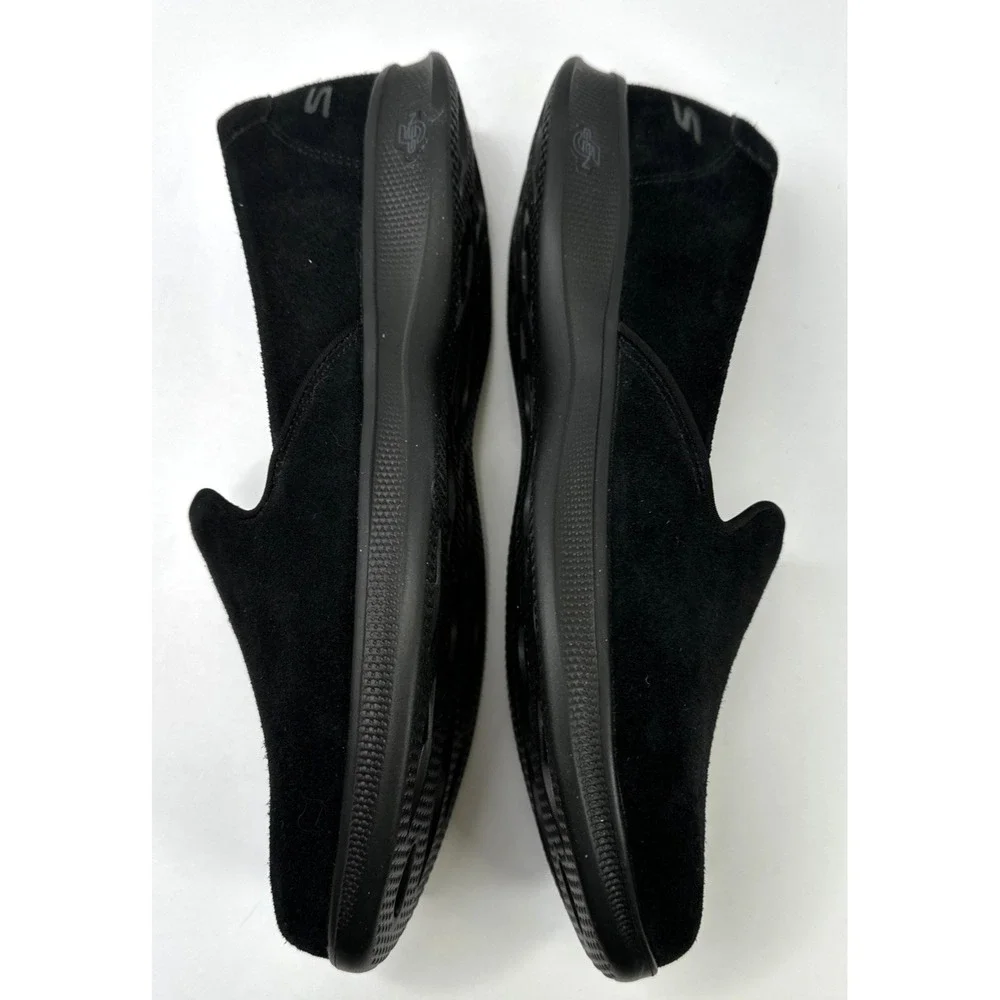 Skechers Women's Go Step Lite Delight Black Suede Shoes Sz 10 Wide Fit NIB